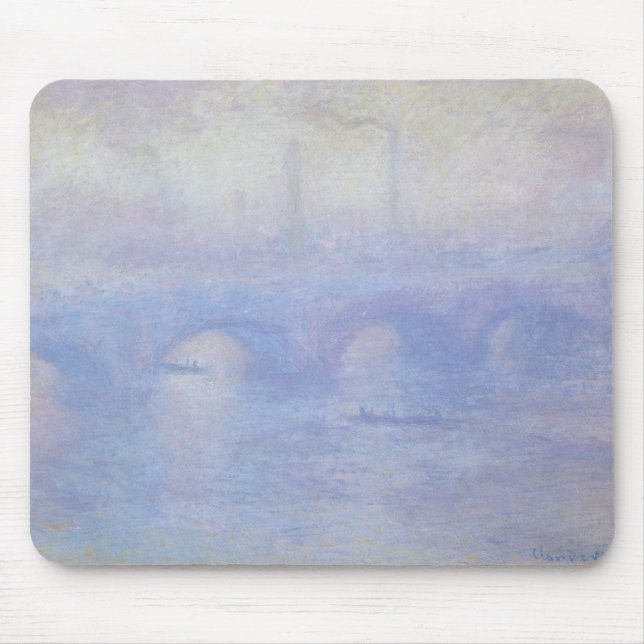 Tapis De Souris Pont Waterloo, effet Mist par Claude Monet (Devant)