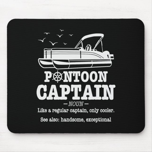 Tapis De Souris Pontoon Captain Definition Boat Life Funny Boating (Devant)