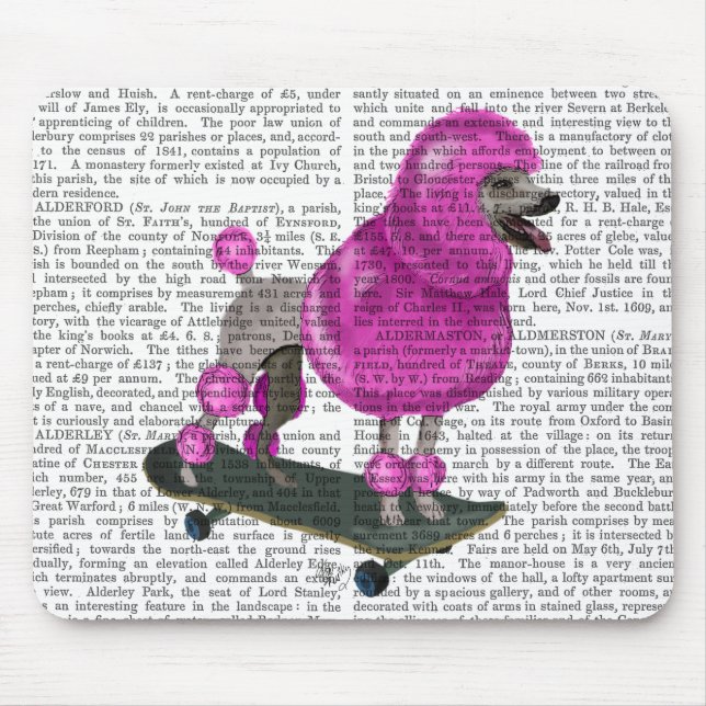 Tapis De Souris Poodé rose et planche à roulettes (Devant)