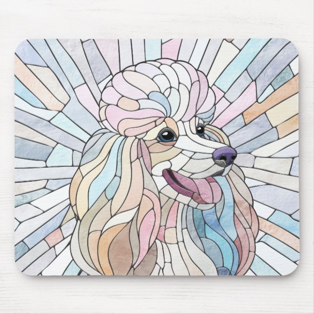 Tapis De Souris Poodle - mosaïque pastel (Devant)