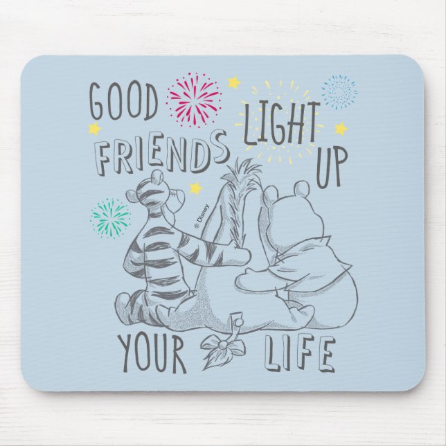 Tapis De Souris Pooh & Pals | Les amis illuminent votre vie (Devant)