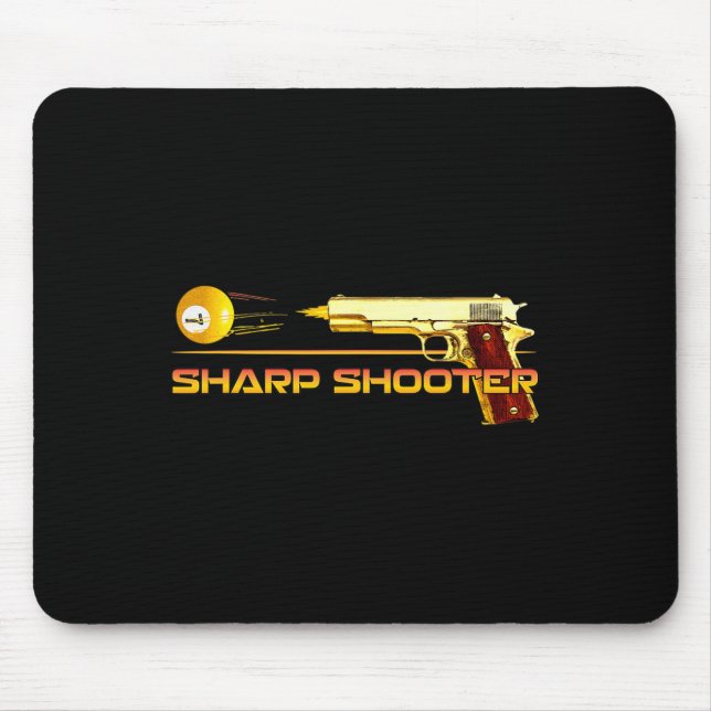 Tapis De Souris Pool Ll Sharp Shop Billiards Gun Jaune (Devant)