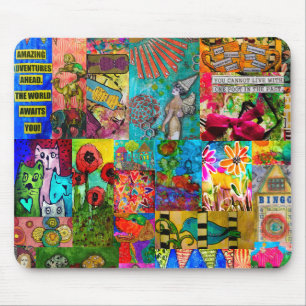 Tapis De Souris Pop Art Coloré Multimédia Collage Pad