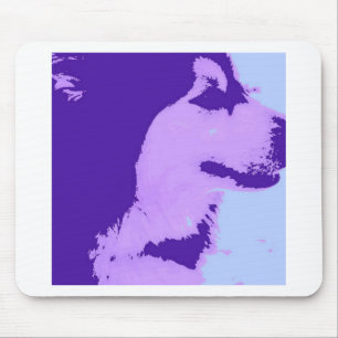 Tapis De Souris Pop Art de Malamute violet