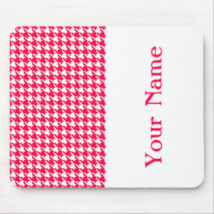 Tapis De Souris Poppy Modern Houndstooth avec nom