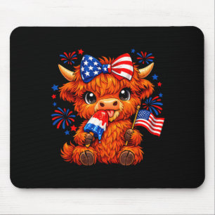 Tapis De Souris Popsicle de vache Highland à découpe patriotique d