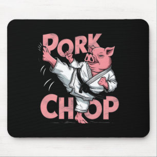Tapis De Souris Porc Karaté Côtelette de Porc Drôle Cochon Porc Pu