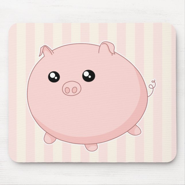 Tapis De Souris Porc rose potelé mignon de Kawaii (Devant)