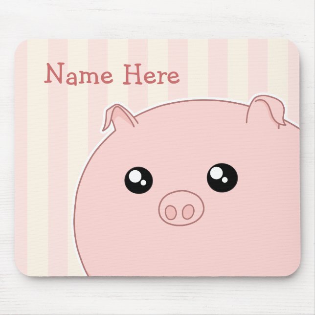 Tapis De Souris Porc rose potelé mignon de Kawaii (Devant)