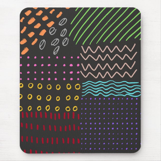 Tapis De Souris porte - bloc noir doodle (Devant)