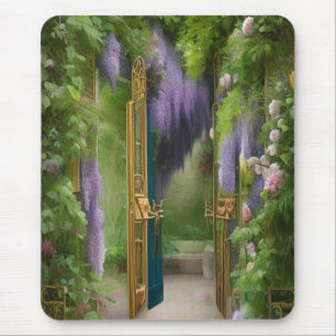Tapis De Souris Porte de jardin et Wisteria