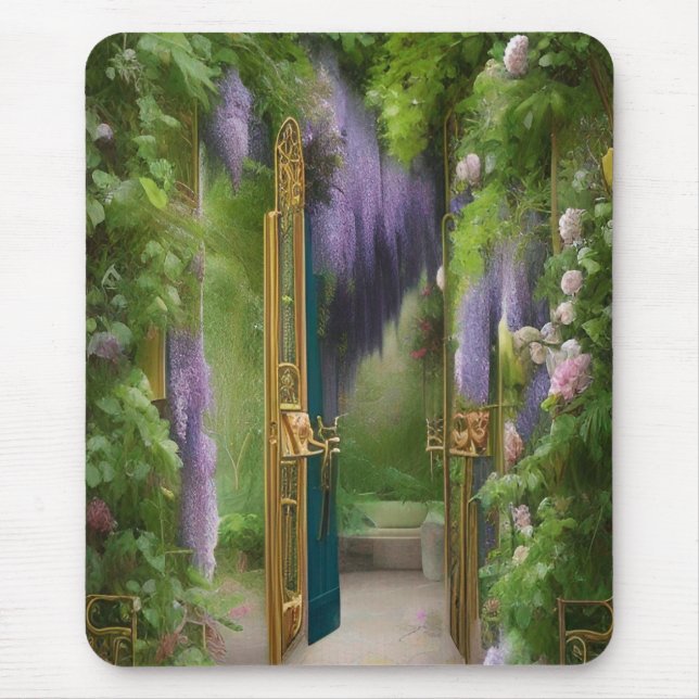 Tapis De Souris Porte de jardin et Wisteria (Devant)