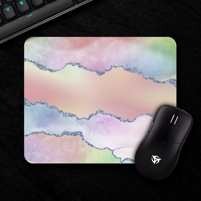 Tapis De Souris Porte de pêche | Pretty Soft Pastel Aquarelle Ombr (Créateur téléchargé)