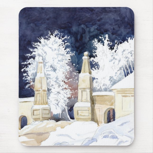 Tapis De Souris Porte d'hiver la nuit (croquis) (Devant)
