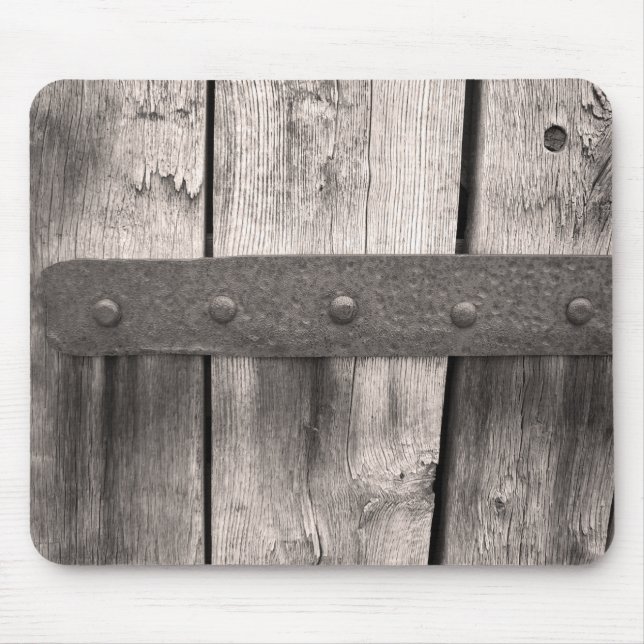 Tapis De Souris Porte et charnière en bois rustique (Devant)