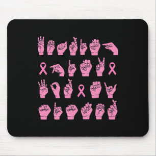 Tapis De Souris Porter du rose pour ma sœur Asl soutien contre le