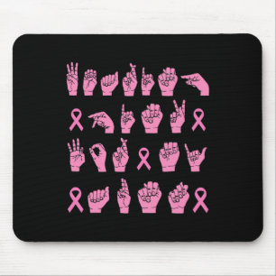 Tapis De Souris Porter Le Rose Pour Ma Tante Langue Des Signes Cha