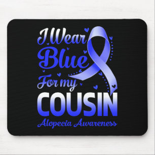 Tapis De Souris Portez Bleu Pour Mon Cousin Alopecia Sensibilisati