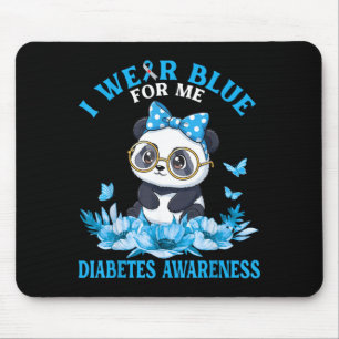 Tapis De Souris Portez du bleu pour les fleurs de panda mignon dia