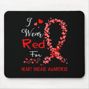 Tapis De Souris Portez le rouge pour la sensibilisation aux maladi