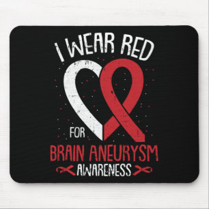 Tapis De Souris Portez le rouge pour le cerveau Aneurysme Sensibil