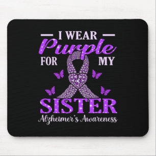 Tapis De Souris Portez le violet pour Soeur Alzheimer Sensibilisat