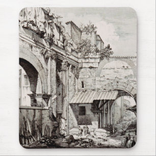 Tapis De Souris Portique d'Octavie Rome Art en Noir et Blanc