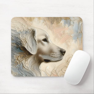 Tapis De Souris Portrait à la peinture encaustique d'un Golden Ret