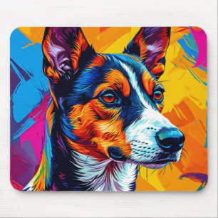 Tapis De Souris Portrait abstrait de chien Basenji