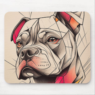 Tapis De Souris Portrait Abstrait Pit Bull