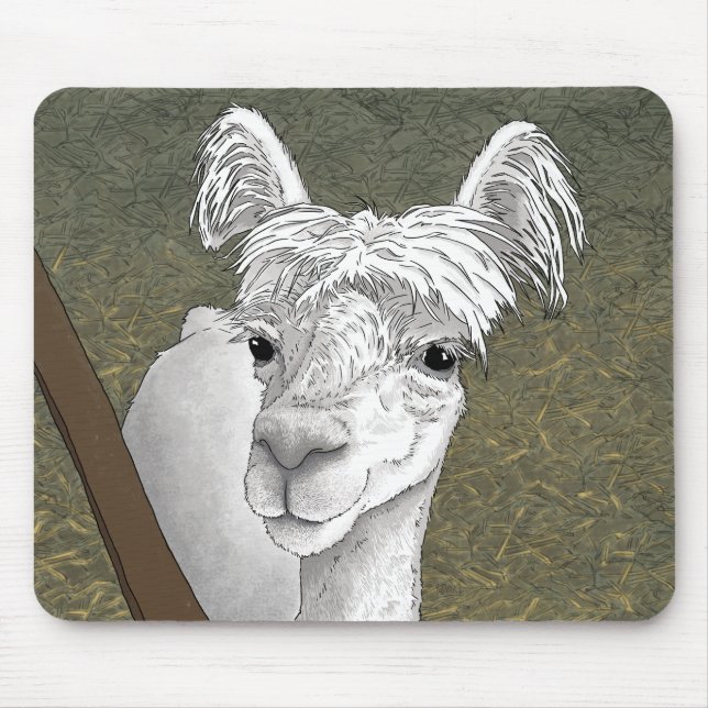Tapis De Souris Portrait Alpaca 2 (Devant)
