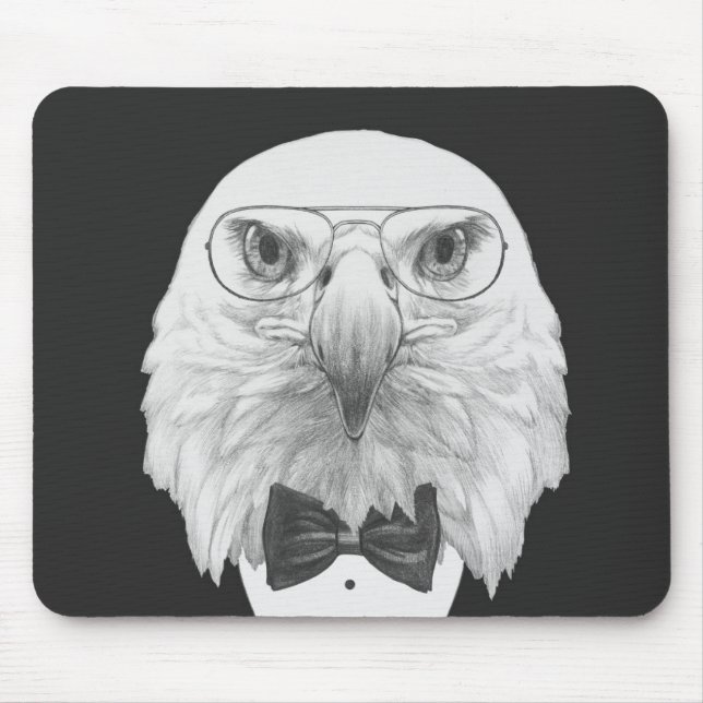Tapis De Souris Portrait chic d'Eagle (Devant)