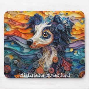Tapis De Souris Portrait Coloré Chinois Crested Papier Quilling