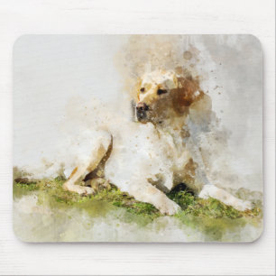 Tapis De Souris Portrait d'aquarelle de chien de Labrador Retrieve