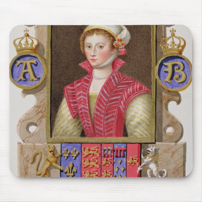 Tapis De Souris Portrait de 1507-36) 2èmes reines d'Anne Boleyn (Devant)
