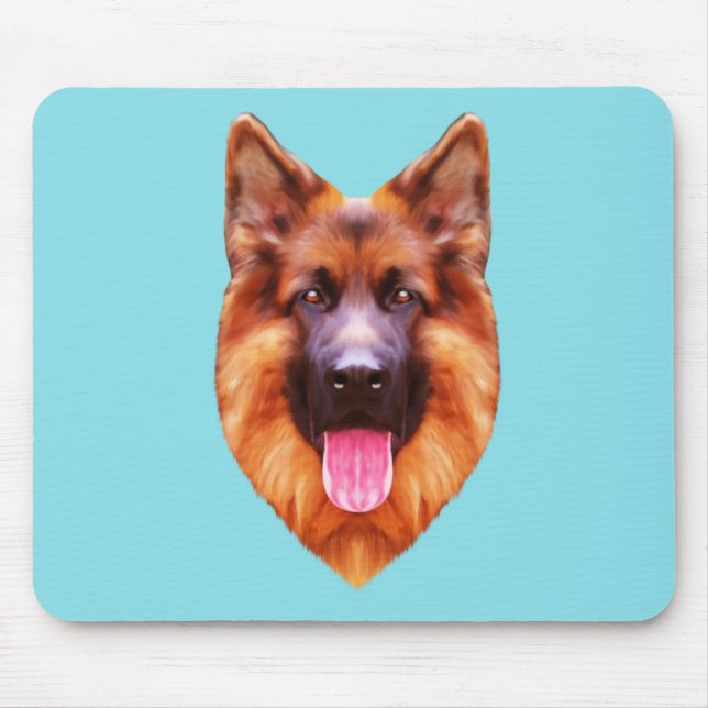 Tapis De Souris Portrait de chien berger allemand (Devant)