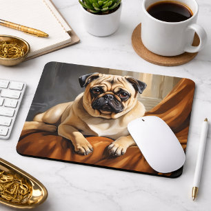 Tapis De Souris Portrait de chien Pug Classique Art pour animaux r