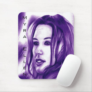 Tapis De Souris Portrait de femme violette, œuvre d'art originale