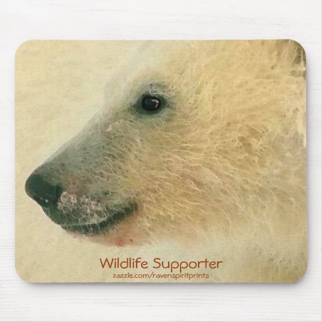 Tapis De Souris Portrait de l'ours polaire (Devant)