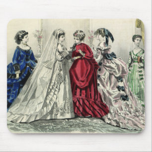 Tapis De Souris Portrait de mariage victorien antique de la mariée