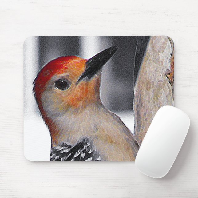Tapis De Souris Portrait de Woodpecker (Avec souris)