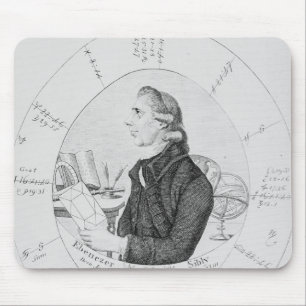 Tapis De Souris Portrait d'Ebenezer Sibly entouré