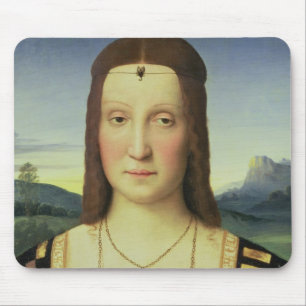 Tapis De Souris Portrait d'Elizabeth Gonzaga, c.1504 (huile sur le