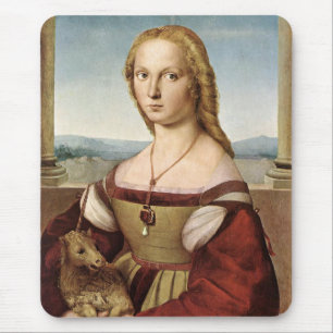 Tapis De Souris Portrait d'une dame avec une licorne (par Raphael)