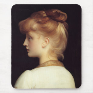 Tapis De Souris Portrait féminin de Behind (par Frederic Leighton)