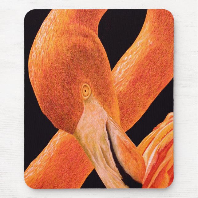 Tapis De Souris Portrait Flamant rose (Devant)