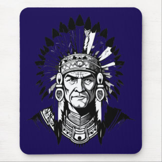 Tapis De Souris Portrait of a Native American old Chief