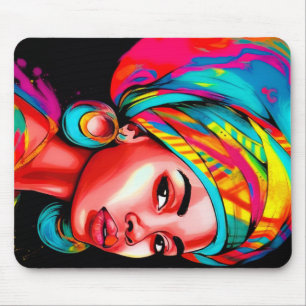 Tapis De Souris Portrait vibreux avec papier à tête coloré
