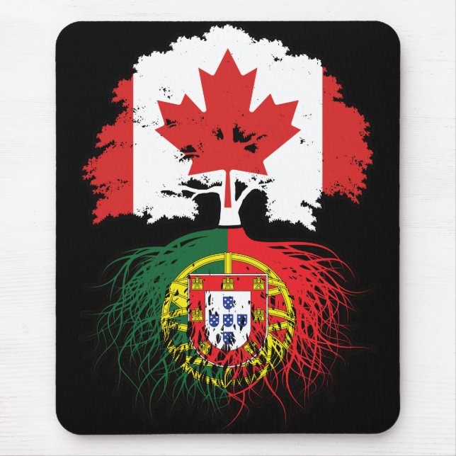 Tapis De Souris Portugal Portuguese Canadian Canada Tree Roots (Devant)