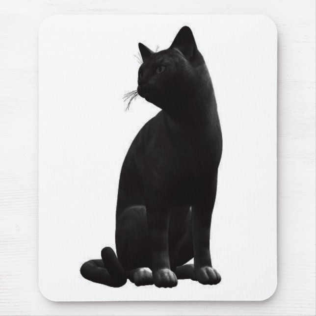 Tapis De Souris Poser la souris de chat noir (Devant)